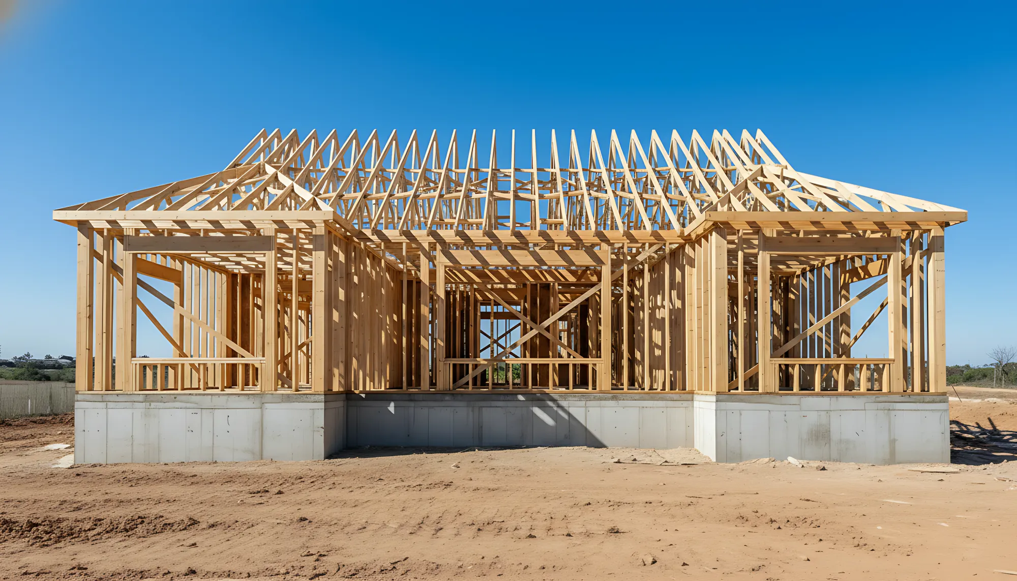 Large Luxury Home Wood Framework