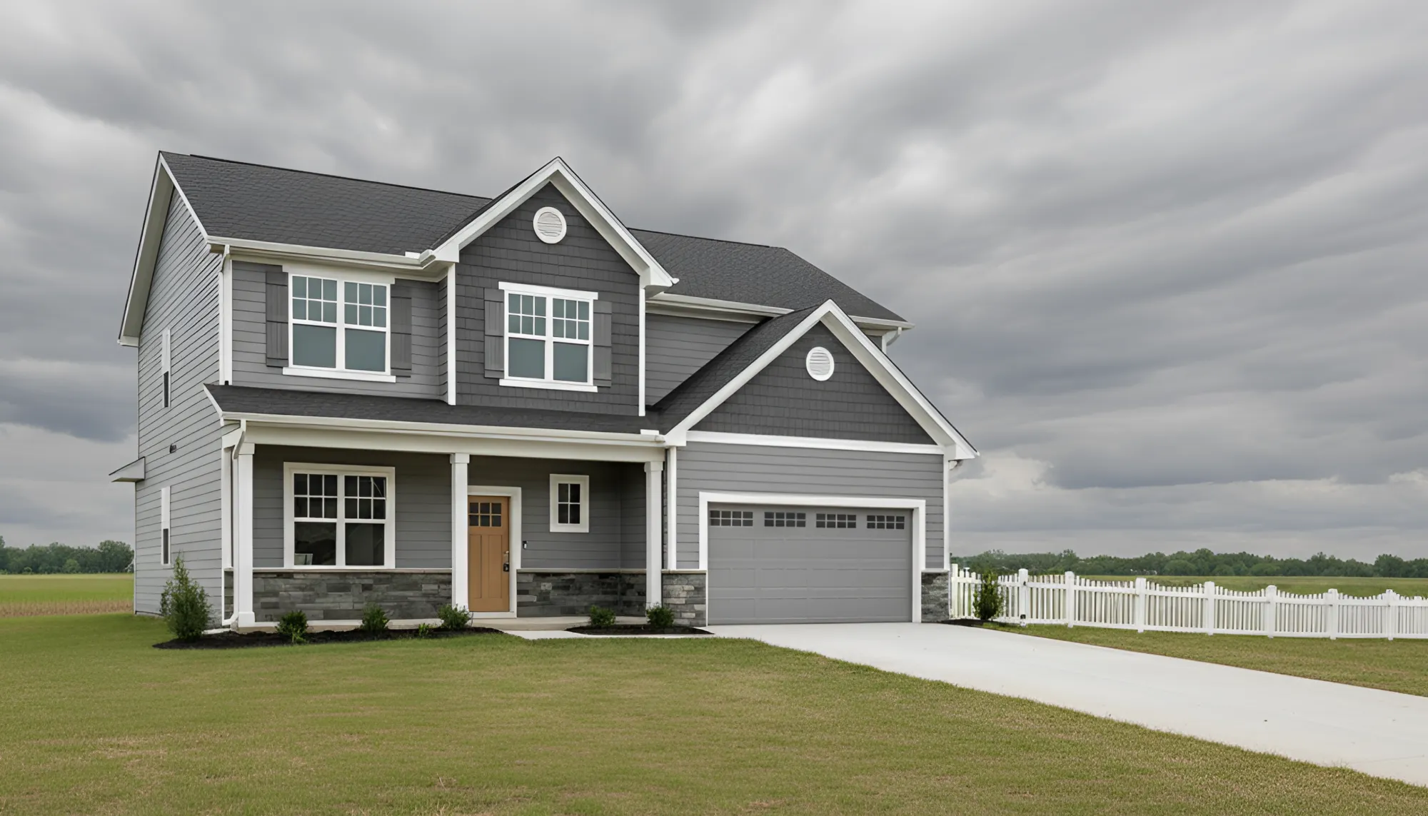 Elegant Blue Hardcoat Siding with White Trim